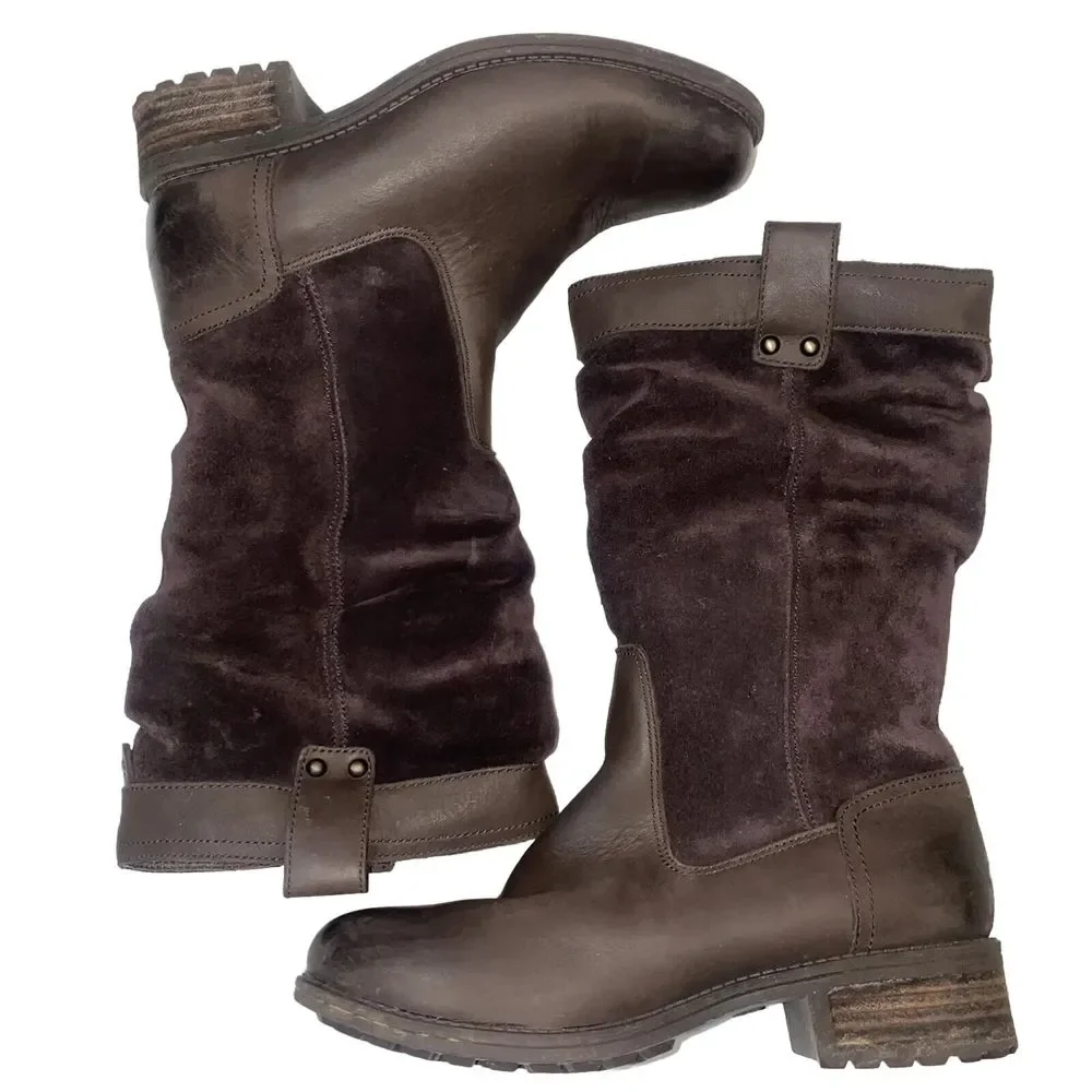 UGG Australia BRUCKNER Stout WATER RESISTANT Slouch Boots Brown 1017487 Women 6